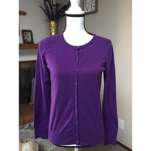Nautica Purple Cardigan Size L